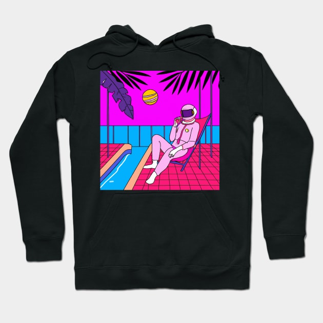 Vaporwave Astronaut Hoodie by YoungRichFamousAuthenticApparel